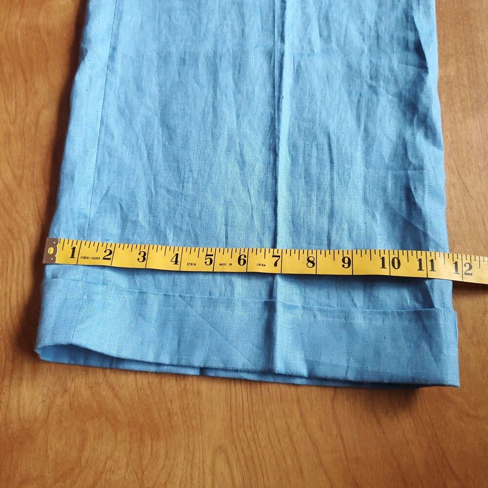 NEW Coldwater Creek Linen Trousers Womens 16 Blue Willow Fit Pants 35 x 32 - Picture 11 of 11